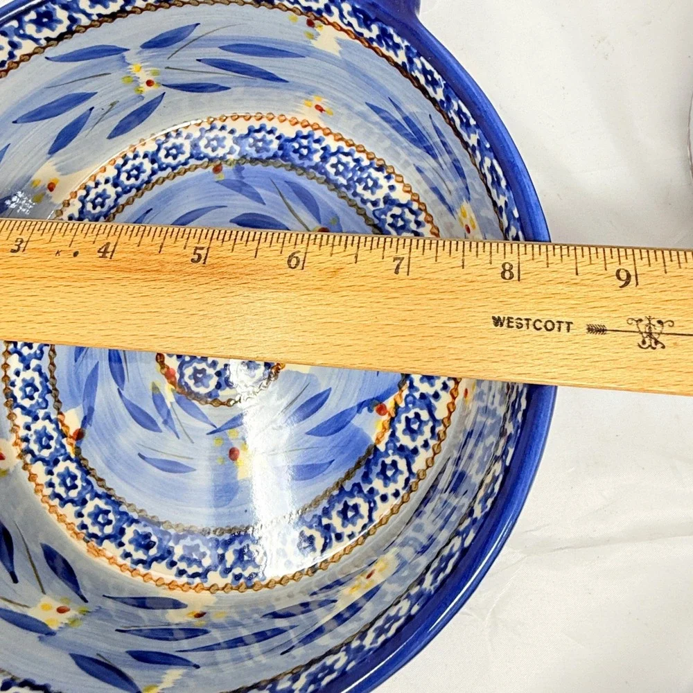 Temp-tations Old World Blue Ceramic Round Nesting  Set 3pc 2/1.5/1.0 qt